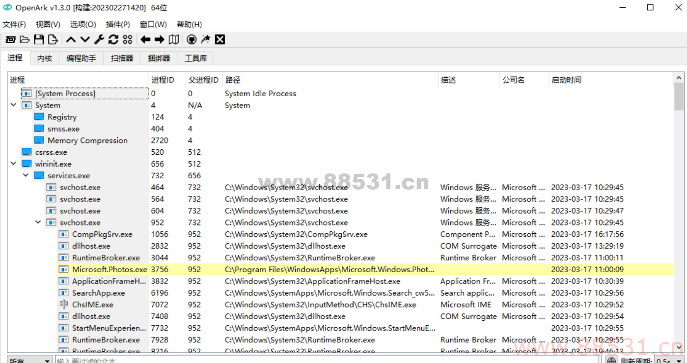 开源恶意程序对抗工具 OpenArk 1.3.0