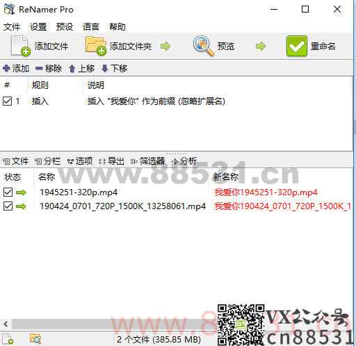 文件批量重命名工具Rename Pro