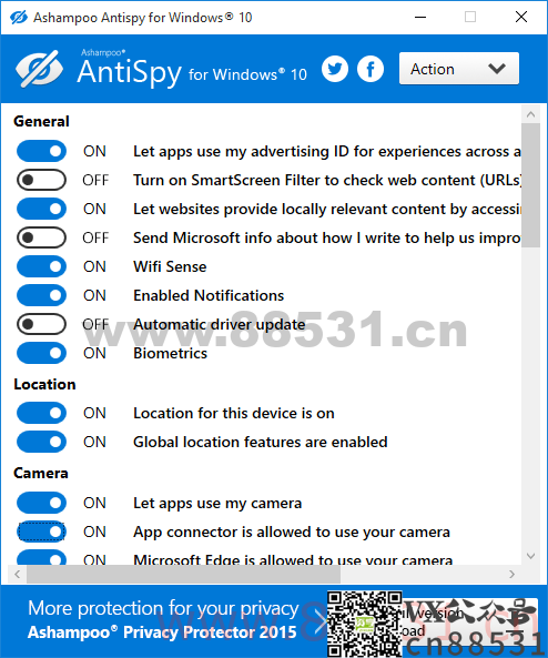 AntiSpy for Windows 10 v1.0.6 系统功能禁用工具 AntiSpy for Windows 10 v1.0.6 系统功能禁用工具