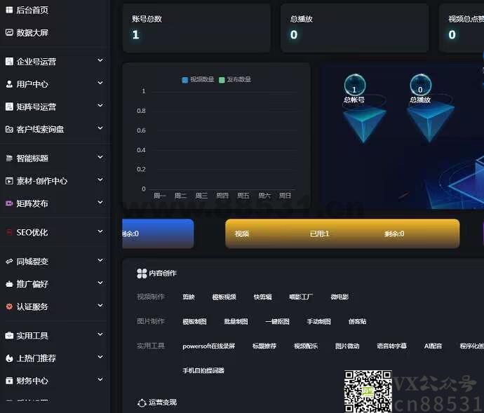 抖音矩阵云混剪系统 短视频矩阵营销系统V2.2.1免授权版