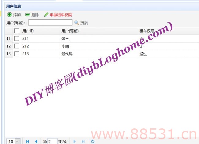 java共享租车信息管理系统jsp源码