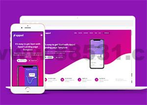 渐变色应用程式官网HTML5模板