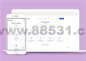 宽屏清爽工作招聘平台HTML5网站模板