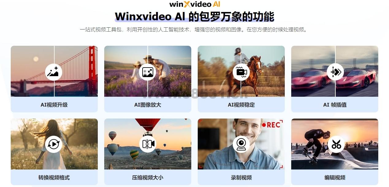 图像/视频画质提升工具WinXvideo AI 2.0 【6 个月完整许可证赠品】