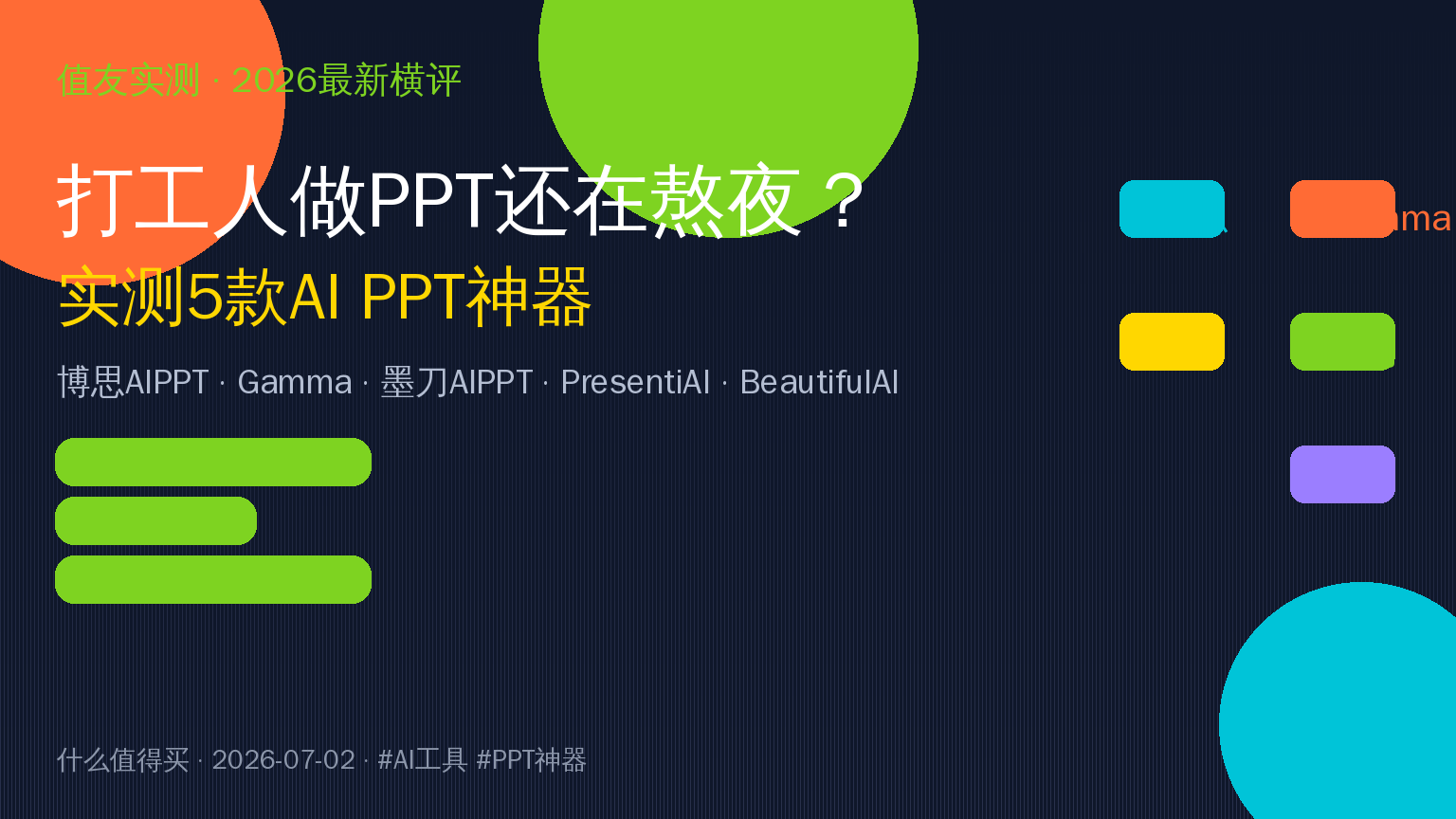 AI PPT工具横评封面
