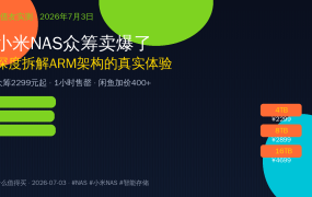 小米NAS众筹1小时售罄！ARM架构深度解读：2299元到底值不值？5类人群购买建议
