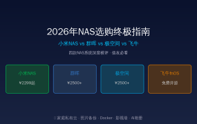 2026年NAS选购终极指南：小米NAS vs 群晖 vs 极空间 vs 飞牛，四款NAS系统深度横评