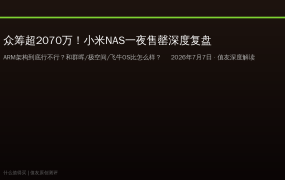 众筹超2070万！小米NAS一夜售罄深度复盘：ARM架构到底行不行？对比群晖/极空间/飞牛OS，值不值得买看完这篇再决定！