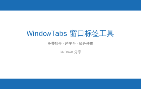WindowTabs — 给电脑所有窗口加上标签页，效率翻倍！
