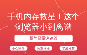 手机内存救星！这个浏览器小到离谱