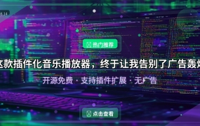 这款插件化音乐播放器，终于让我告别了广告轰炸