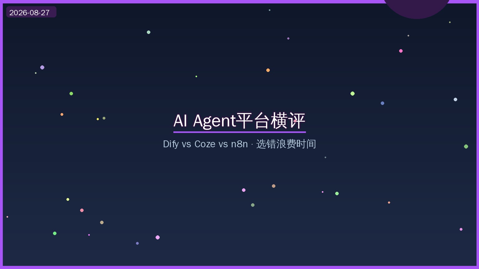 AI Agent平台横评封面