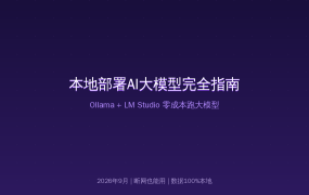本地部署AI大模型完全指南：Ollama+LM Studio零成本跑大模型，断网也能用 (2026-09-12)