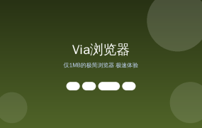 Via浏览器：仅1MB的极简浏览器，告别臃肿的浏览器体验