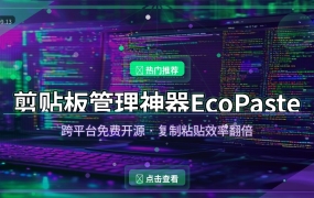 EcoPaste跨平台剪贴板管理工具，复制粘贴也能这么高效