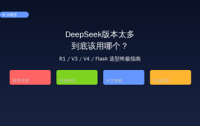 DeepSeek选型指南：R1/V3/V4/Flash四个版本到底该用哪个？一文讲透 (2026-09-28)