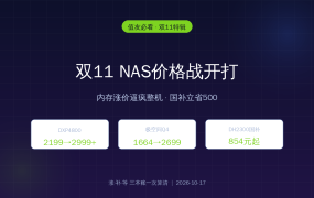 双11 NAS价格战开打！内存涨价逼疯整机，国补这样领立省500：值友现在买还是再等等？