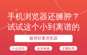 手机浏览器还臃肿？试试这个小到离谱的APP🫢