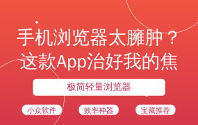 手机浏览器太臃肿？这款App治好我的焦虑📱