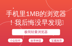 手机里1MB的浏览器！我后悔没早发现😱